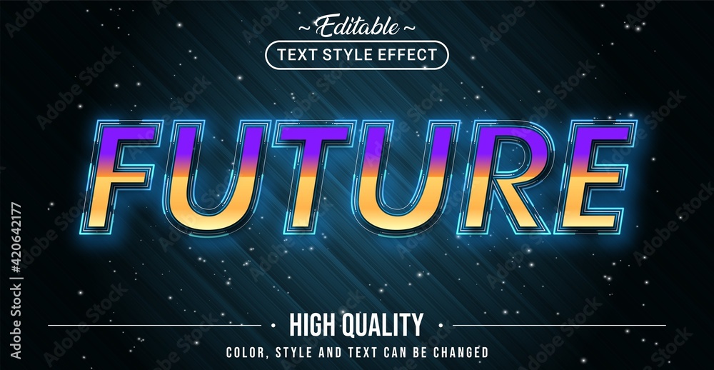 Poster Editable text style effect - Future theme style.