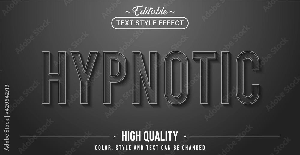 Aufkleber editable text style effect - hypnotic theme style.