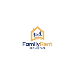 Family Rent Real Estate Logo Design Vector