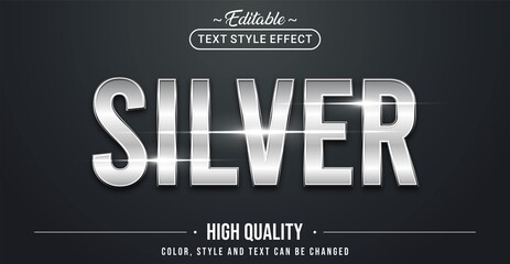 Editable text style effect - Silver theme style.