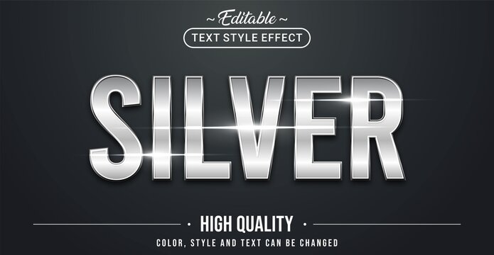 Editable text style effect - Silver theme style.