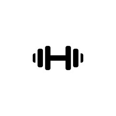 Barbells logo design with concept letter B. Simple and clean flat design for Gym fitness.