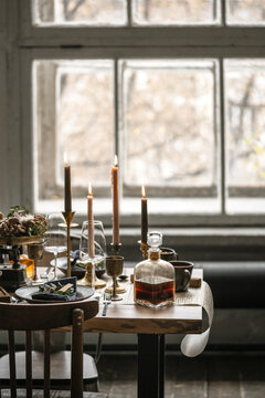 Table is served in rustic style.