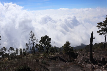 clouds in the mountains