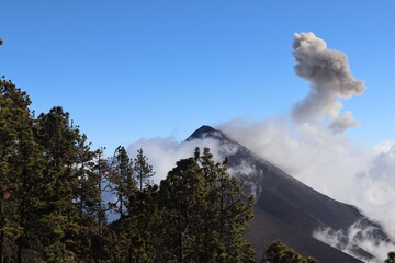 volcano in the clouds