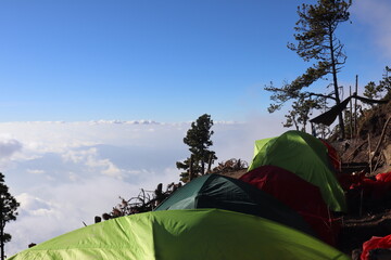 camping in the mountains