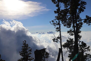 clouds in the mountains