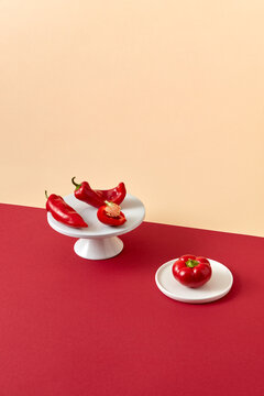 Natural freshly picked organic ripe paprika pepper.