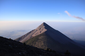 volcano in the morning