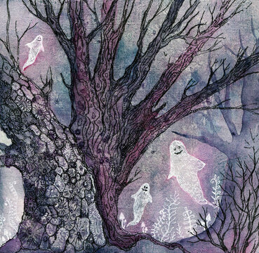 Ghosts - halloween art