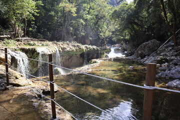 waterfall in the mountains
