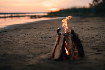 Bonfire on sand