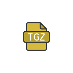 TGZ file format icon. Simple filled outline style. Archive, attachment, data, extension, filetype, gzip concept. Vector illustration isolated on white background. EPS 10. 