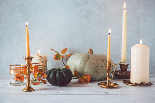 Autumnal still life featuring pumpkin