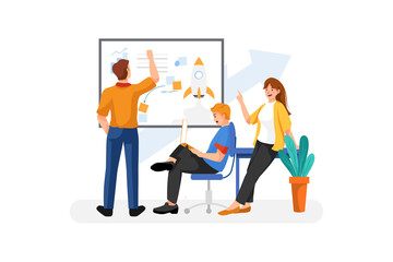 Obraz premium Startup planning Vector Illustration concept. Flat illustration isolated on white background.