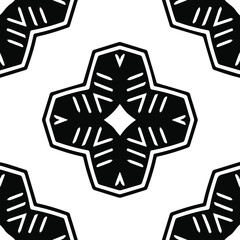 Obraz premium Geometric vector pattern with triangular elements. Seamless abstract ornament for wallpapers and backgrounds. Black and white patterns.