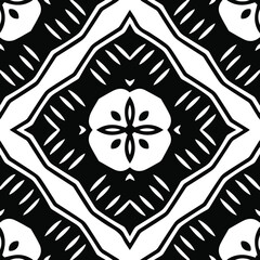 Geometric vector pattern with triangular elements. Seamless abstract ornament for wallpapers and backgrounds. Black and white patterns.