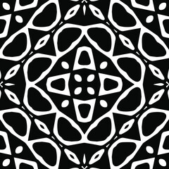 Geometric vector pattern with triangular elements. Seamless abstract ornament for wallpapers and backgrounds. Black and white patterns.
