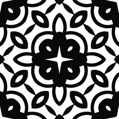 Geometric vector pattern with triangular elements. Seamless abstract ornament for wallpapers and backgrounds. Black and white patterns.