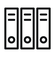 File Folders Line Vector Icon
