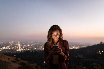 Cell Phone Lights Up Girl's Face