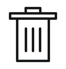 Dustbin Line Vector Icon