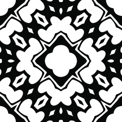 Geometric vector pattern with triangular elements. Seamless abstract ornament for wallpapers and backgrounds. Black and white patterns.