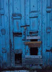 Puerta Madera Azul