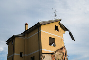 House detail during demolition process
