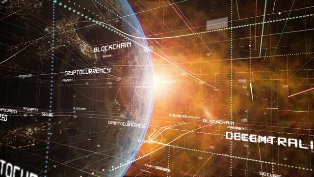 Global blockchain and crypto background