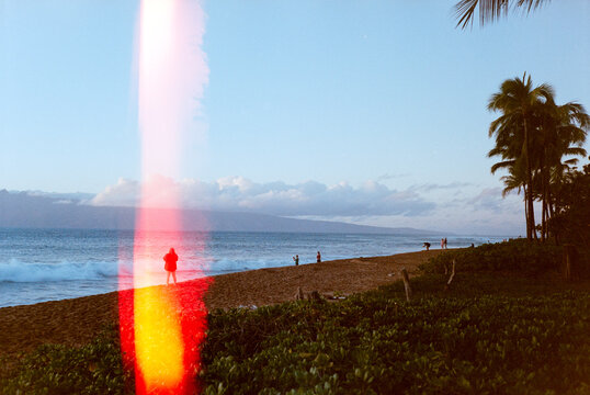 People on the beach in Maui