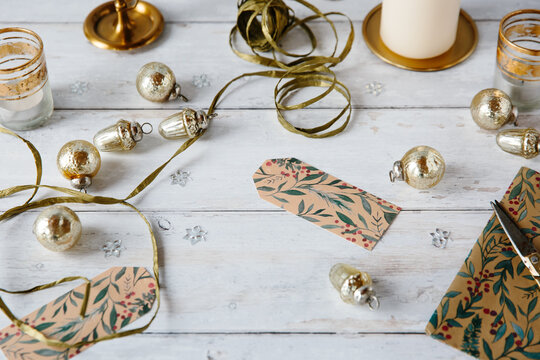 Christmas accessories and baubles.