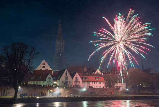 New Year's Eve Fireworks in Ulm - Germany