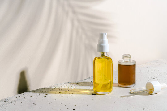 Two essential oil bottles