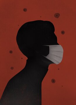portrait of a man wearing a medical mask