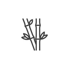 Bamboo tree line icon