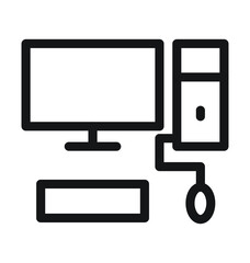 Personal Computer Vector Outline Icon 