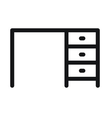 Desk Drawers Vector Outline Icon 