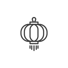 Obraz premium Oriental paper lantern line icon