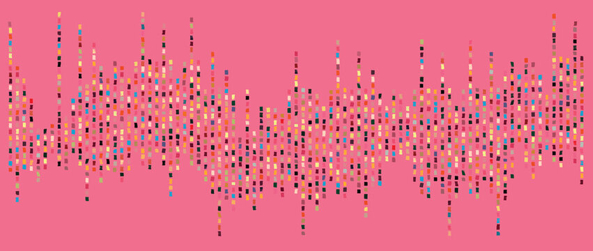 Grunge Sound Wave Pattern on Pink