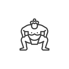 Sumo fighter line icon