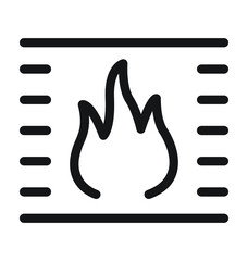 Fototapeta premium Fireplace Vector Outline Icon 