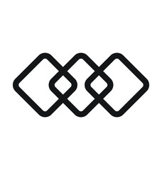 Overlapping Squares Vector Outline Icon