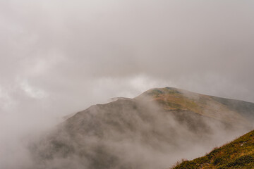 The Montenegrin ridge and all the magic of the mountains, picturesque landscapes, mysterious clouds, the majestic mountains of Ukraine.