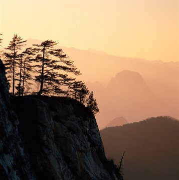 Hua Shan mountain at sunrise, situated in Shaanxi province, China
