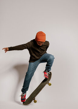 Skateboarder Jumping
