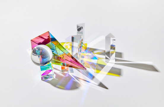 Geometric set from spectrum colored geometric figures.