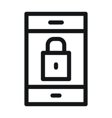 Mobile Password Vector Outline Icon