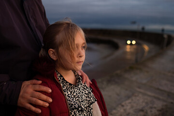 Looking out towards the last rays of sun on The Cobb at Lyme Regis