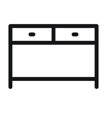 recommend clip art: Drawer Table Vector Outline Icon